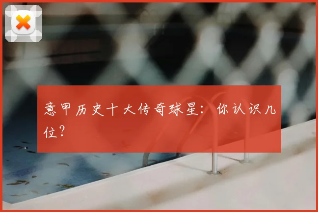 意甲历史十大传奇球星：你认识几位？